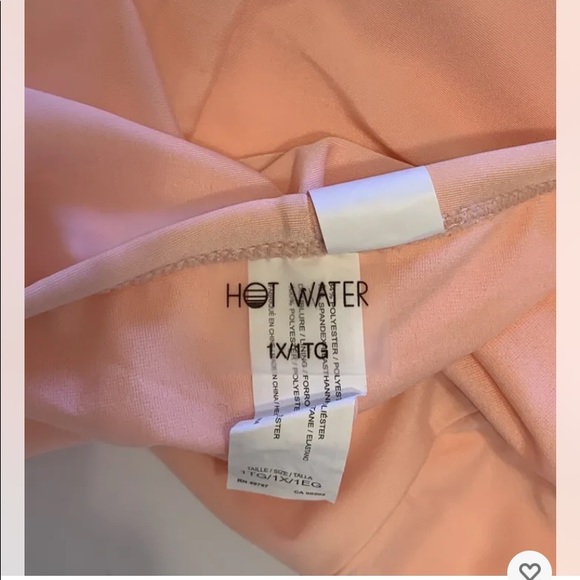 Oceanfront Women’s Light Coral Ruched Side High Waisted Bottoms Plus Size XL - Picture 7 of 7